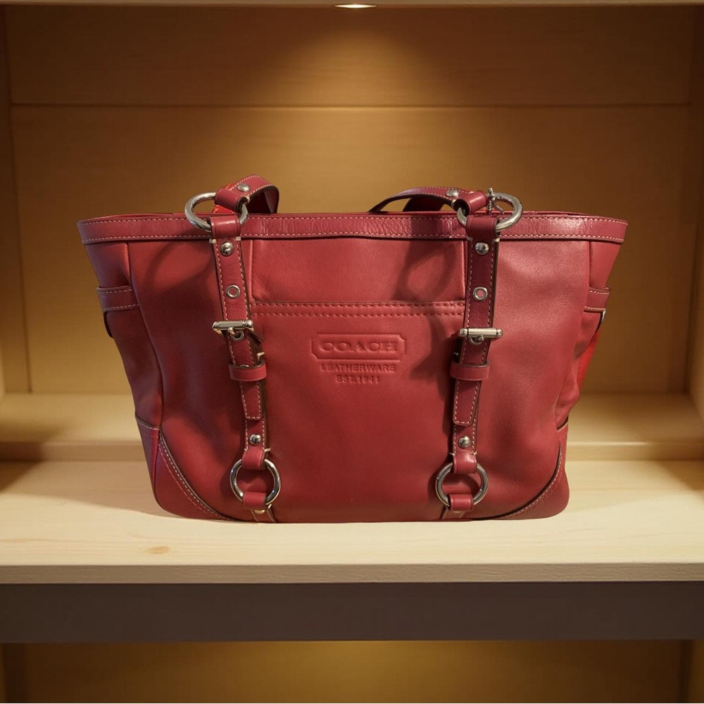 Like New Red Leather Coach Purse